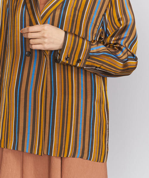 BEAUTY&YOUTH UNITED ARROWS（ビューティーアンドユースユナイテッドアローズ）の「BY オルタナティブストライプシャツジャケット◆（シャツ/ブラウス・レディース・ブラウン・FREE）」の8枚目の写真