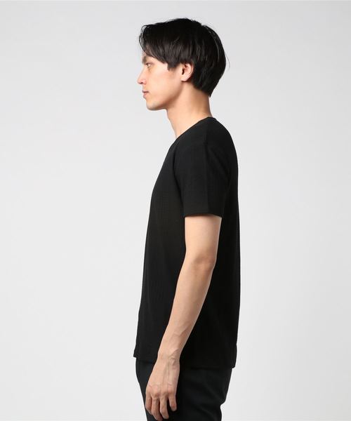 おしゃれスタ(オシャレスタ)の「グレンチェックジャカードVネック半袖Tシャツ(SS)(Tシャツ/カットソー・メンズ・ホワイト/ブラック/ネイビー・M/L)」の5枚目の写真