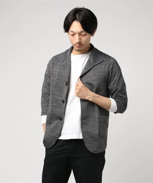Luv maison(ラブメゾン)の「Luv イタリアンカラー7分袖ジャケット(テーラードジャケット・メンズ・ライトグレー/ダークグレー・M/L)」の8枚目の写真
