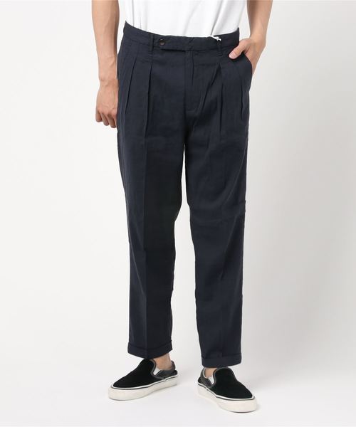 lideal(リデアル)の「lideal 2タックリラックストラウザー POST/95261502(パンツ)」|ネイビー
