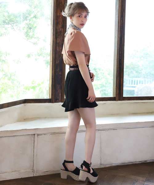 one after another NICE CLAUP(ワンアフターアナザーナイスクラップ)の「スカーフ付麻混ブラウス(シャツ/ブラウス・レディース・ブラック/イエロー/アイボリー/モカ・FREE)」の11枚目の写真