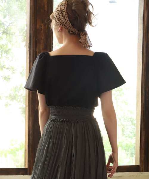 one after another NICE CLAUP(ワンアフターアナザーナイスクラップ)の「スカーフ付麻混ブラウス(シャツ/ブラウス・レディース・ブラック/イエロー/アイボリー/モカ・FREE)」の16枚目の写真