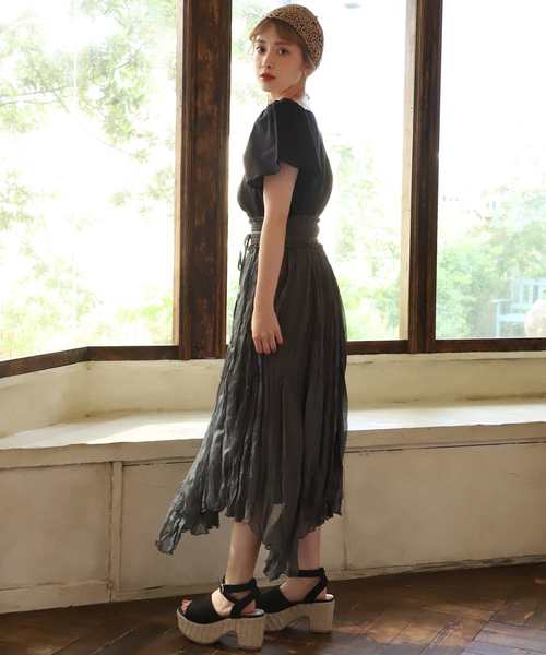 one after another NICE CLAUP(ワンアフターアナザーナイスクラップ)の「スカーフ付麻混ブラウス(シャツ/ブラウス・レディース・ブラック/イエロー/アイボリー/モカ・FREE)」の21枚目の写真