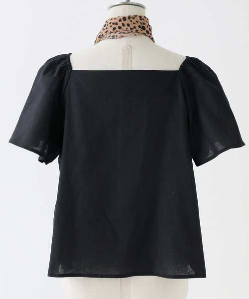 one after another NICE CLAUP(ワンアフターアナザーナイスクラップ)の「スカーフ付麻混ブラウス(シャツ/ブラウス・レディース・ブラック/イエロー/アイボリー/モカ・FREE)」の19枚目の写真