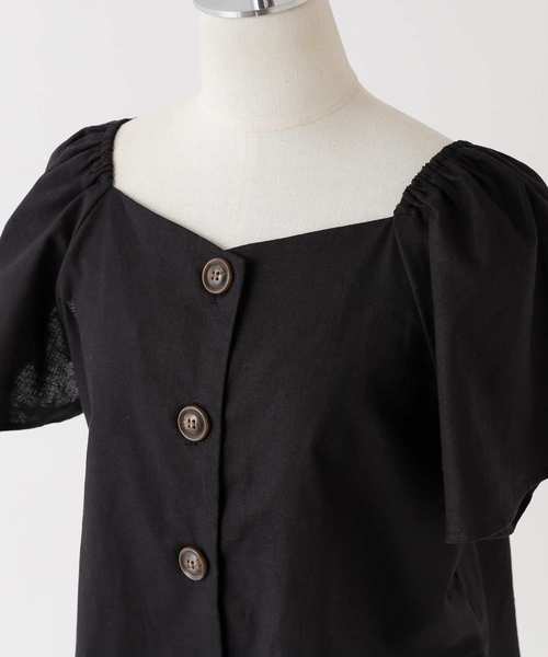 one after another NICE CLAUP(ワンアフターアナザーナイスクラップ)の「スカーフ付麻混ブラウス(シャツ/ブラウス・レディース・ブラック/イエロー/アイボリー/モカ・FREE)」の12枚目の写真