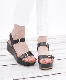 NANO universe | ORNELLA STEFANI/バックル付ストラップウェッジサンダル(サンダル)