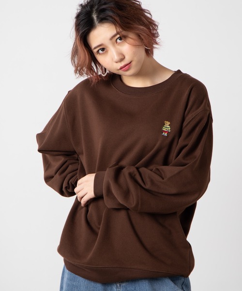 WEGO(ウィゴー)の「WEGO/【裏起毛】ワンポイントベアロゴ刺繍プルオーバークルースウェット(スウェット・メンズ・杢グレー/ホワイト/ベージュ/その他1/その他2/ホワイト系その他/ベージュ系その他・SMALL/MEDIUM/LARGE)」の5枚目の写真