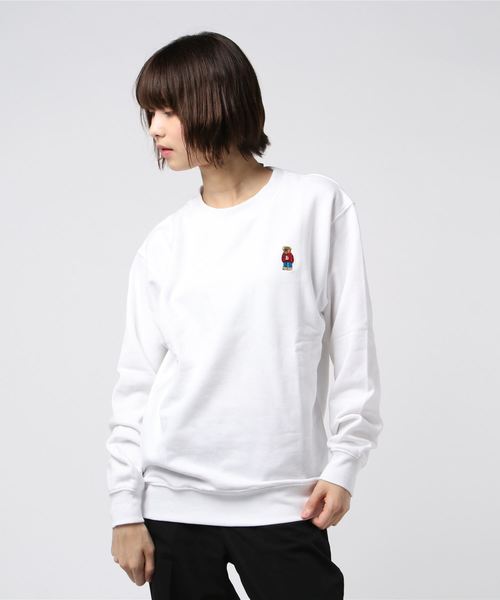 WEGO(ウィゴー)の「WEGO/【裏起毛】ワンポイントベアロゴ刺繍プルオーバークルースウェット(スウェット・メンズ・杢グレー/ホワイト/ベージュ/その他1/その他2/ホワイト系その他/ベージュ系その他・SMALL/MEDIUM/LARGE)」の10枚目の写真