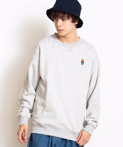 WEGO(ウィゴー)の「WEGO/【裏起毛】ワンポイントベアロゴ刺繍プルオーバークルースウェット(スウェット・メンズ・杢グレー/ホワイト/ベージュ/その他1/その他2/ホワイト系その他/ベージュ系その他・SMALL/MEDIUM/LARGE)」の16枚目の写真
