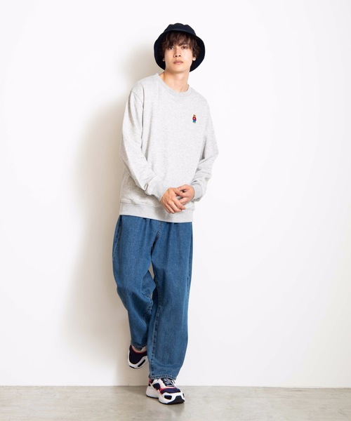 WEGO(ウィゴー)の「WEGO/【裏起毛】ワンポイントベアロゴ刺繍プルオーバークルースウェット(スウェット・メンズ・杢グレー/ホワイト/ベージュ/その他1/その他2/ホワイト系その他/ベージュ系その他・SMALL/MEDIUM/LARGE)」の18枚目の写真