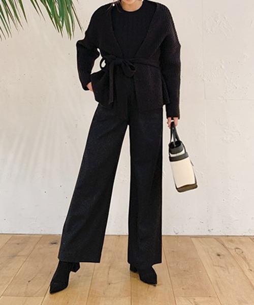 Vicente(ヴィセンテ)の「Monotone wool パンツ(その他パンツ)」|ブラック