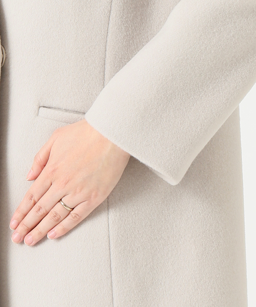 LaTotalite 高級 ウール コート ダブルビーバー 白 M 新品 タグ付 ラコステ LACOSTE ダブルブレストウールコート（オフホワイト