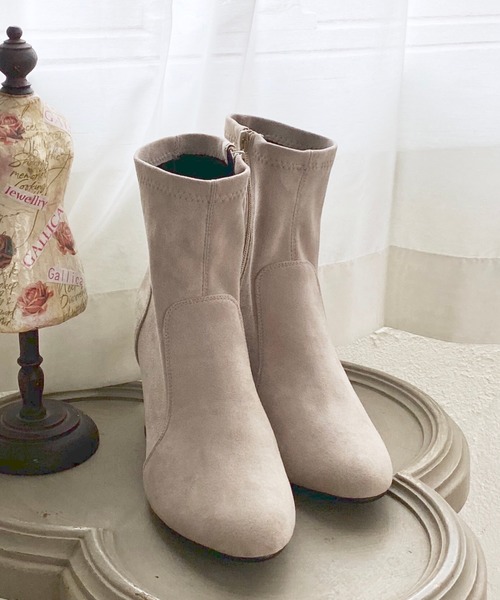 archives（アルシーヴ）の「ストレッチショートブーツ（ブーツ・レディース・ブラック/ベージュ/ブラック系その他・MEDIUM/LARGE）」の3枚目の写真