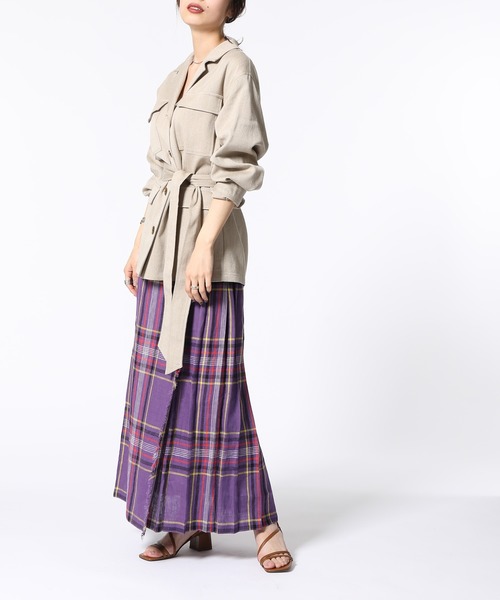 ADAM ET ROPE'（アダムエロペ）の「ツィディサファリジャケット（ミリタリージャケット・レディース・ベージュ・FREE）」の4枚目の写真