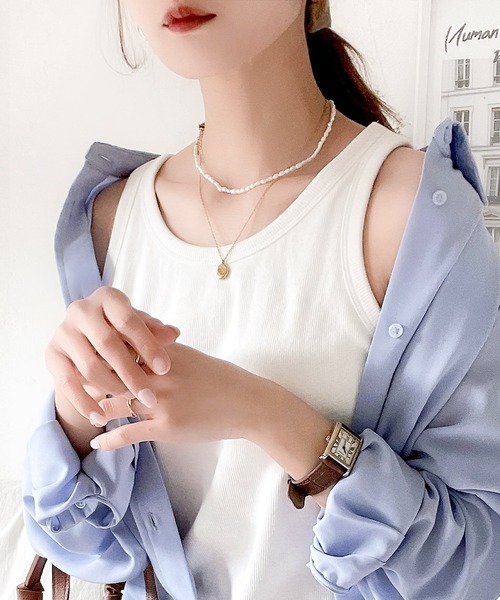 《JaVaジャバコラボ》大人のトレンドインナー。アメスリカップ付タンクトップ