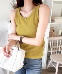 Java（ジャバ）の「《JaVa ジャバコラボ》大人のトレンドインナー。アメスリカップ付タンクトップ（タンクトップ）」