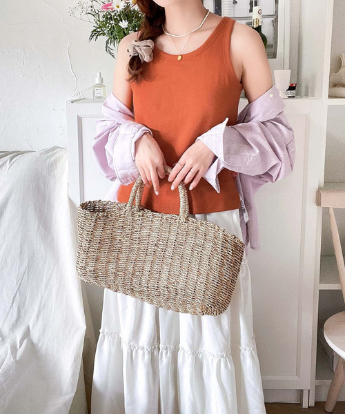 《JaVaジャバコラボ》大人のトレンドインナー。アメスリカップ付タンクトップ