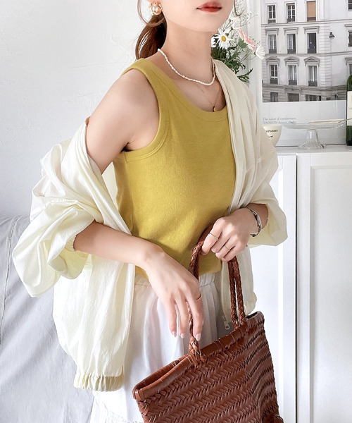 Java（ジャバ）の「《JaVa ジャバコラボ》大人のトレンドインナー。アメスリカップ付タンクトップ（タンクトップ・レディース・杢グレー/ブラック/ホワイト/ブラウン/チャコール/ベージュ/カーキ/オレンジ/イエロー・X-LARGE/MEDIUM/LARGE/XX-LARGE/XXX-LARGE/SMALL）」の16枚目の写真