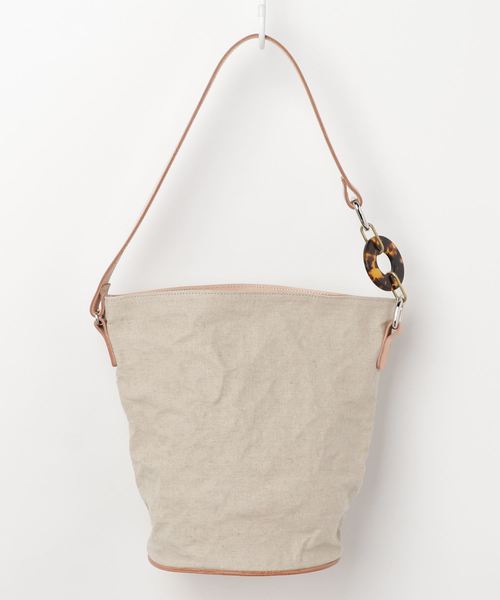 arth(アース)の「【arth】LINEN BD CRUMPLE BUCKET / 【アース】(ハンドバッグ・レディース・ベージュ/ブラック・FREE)」の2枚目の写真