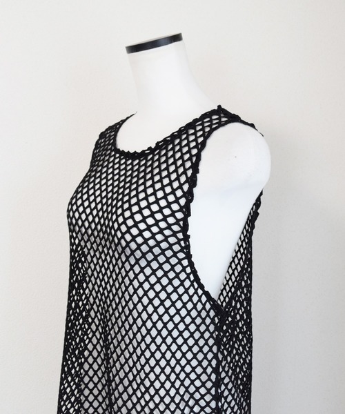 Marient（マリエント）の「メッシュタンクトップ/TOPS（Tシャツ/カットソー・レディース・ブラック/ベージュ/ホワイト・FREE）」の7枚目の写真