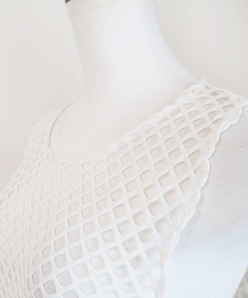 Marient（マリエント）の「メッシュタンクトップ/TOPS（Tシャツ/カットソー・レディース・ブラック/ベージュ/ホワイト・FREE）」の9枚目の写真