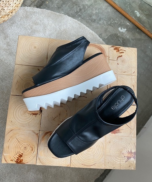 chuclla（チュクラ）の「【chuclla】Platform back-strap open-toe sandal sb-6 chs55（サンダル・レディース・アイボリー/ブラック・36/37/38/39/35）」の6枚目の写真