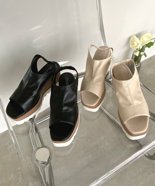 chuclla（チュクラ）の「【chuclla】Platform back-strap open-toe sandal sb-6 chs55（サンダル・レディース・アイボリー/ブラック・36/37/38/39/35）」の17枚目の写真