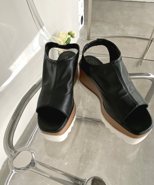 chuclla（チュクラ）の「【chuclla】Platform back-strap open-toe sandal sb-6 chs55（サンダル・レディース・アイボリー/ブラック・36/37/38/39/35）」の18枚目の写真