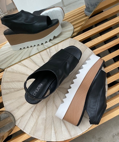 chuclla（チュクラ）の「【chuclla】Platform back-strap open-toe sandal sb-6 chs55（サンダル・レディース・アイボリー/ブラック・36/37/38/39/35）」の21枚目の写真