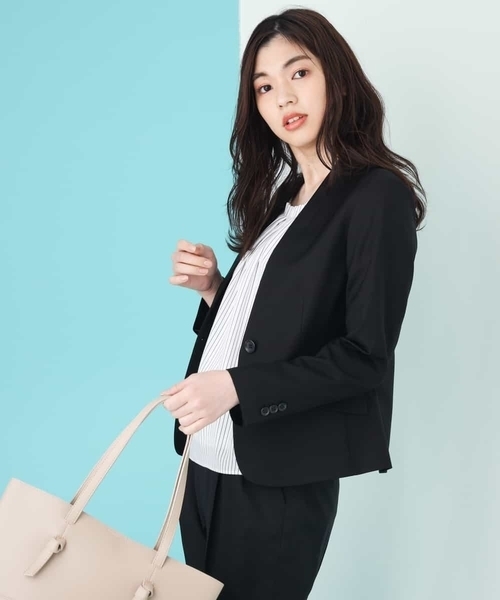 a.v.v(アーヴェヴェ)の「【セットアップ対応】importVネックジャケット(その他アウター・レディース・ブラック/グレー・38/34/42/36/40)」の3枚目の写真