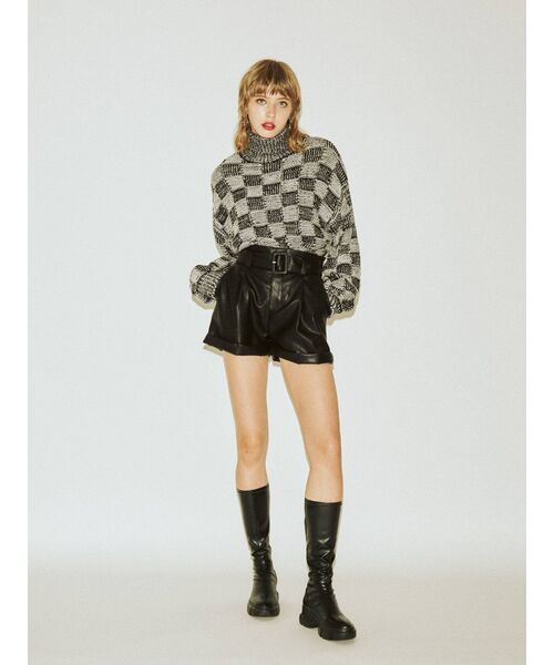 jouetie（ジュエティ）の「チェッカーパターンニット（ニット/セーター・レディース・ブラック/ラベンダー/ピンク・MEDIUM）」の16枚目の写真