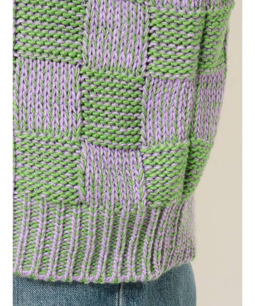 jouetie（ジュエティ）の「チェッカーパターンニット（ニット/セーター・レディース・ブラック/ラベンダー/ピンク・MEDIUM）」の22枚目の写真