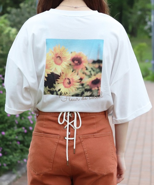 PairPair（ペアペア）の「サマーフォトプリントT（Tシャツ/カットソー・レディース・オフホワイト/ホワイト/モカ/ブルー・FREE）」の10枚目の写真