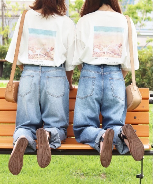 PairPair（ペアペア）の「サマーフォトプリントT（Tシャツ/カットソー・レディース・オフホワイト/ホワイト/モカ/ブルー・FREE）」の11枚目の写真