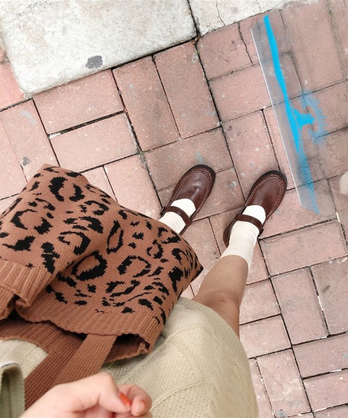 aimoha（アイモハ）の「レオパード柄のa4サイズの入るニットトートバッグ（トートバッグ・レディース・イエロー/グレー/ブラウン/ホワイト・FREE）」の11枚目の写真