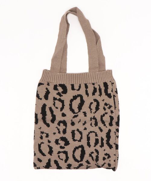 aimoha（アイモハ）の「レオパード柄のa4サイズの入るニットトートバッグ（トートバッグ・レディース・イエロー/グレー/ブラウン/ホワイト・FREE）」の22枚目の写真