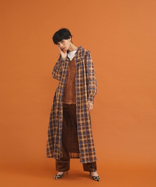 COEL（コエル）の「【COEL】 チェックフリルワンピース（シャツ