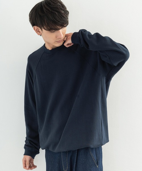 Audience（オーディエンス）の「日本製 裏毛 スーパービッグシルエット 無地スウェット AUD6234（スウェット・メンズ・オートミール/ブラック/オリーブ/ネイビー/グレー・L/M）」の5枚目の写真