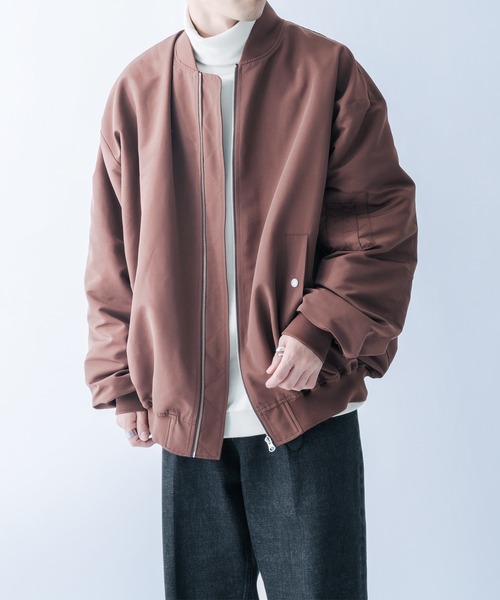 epnok(エプノック)の「ベーシックルーズMA-1(MA-1・メンズ・チャコールグレー/ライトブラウン/グレイッシュベージュ・MEDIUM/LARGE)」の2枚目の写真