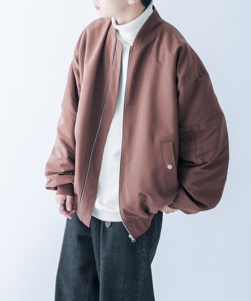 epnok(エプノック)の「ベーシックルーズMA-1(MA-1・メンズ・チャコールグレー/ライトブラウン/グレイッシュベージュ・MEDIUM/LARGE)」の15枚目の写真