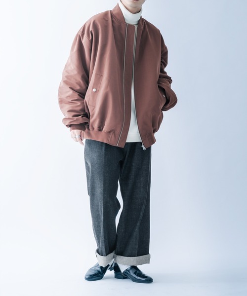 epnok(エプノック)の「ベーシックルーズMA-1(MA-1・メンズ・チャコールグレー/ライトブラウン/グレイッシュベージュ・MEDIUM/LARGE)」の6枚目の写真