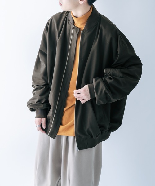 epnok(エプノック)の「ベーシックルーズMA-1(MA-1・メンズ・チャコールグレー/ライトブラウン/グレイッシュベージュ・MEDIUM/LARGE)」の22枚目の写真