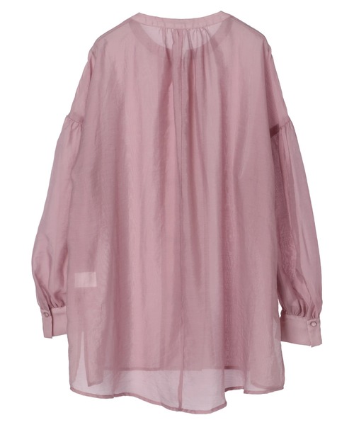 earth music&ecology（アースミュージックアンドエコロジー）の「【WEB限定】チャイナ風シアーチュニックシャツ ＊（シャツ/ブラウス・レディース・ネイビー/ブラウン/ミント/ライラック/ライトベージュ・FREE）」の19枚目の写真