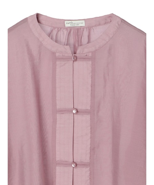 earth music&ecology（アースミュージックアンドエコロジー）の「【WEB限定】チャイナ風シアーチュニックシャツ ＊（シャツ/ブラウス・レディース・ネイビー/ブラウン/ミント/ライラック/ライトベージュ・FREE）」の17枚目の写真