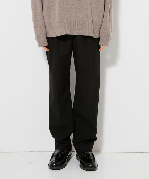 UNDECORATED(アンデコレイテッド)の「UNDECORATED アンデコレイテッド / HIGH COUNT COTTON PT ハイカウントコットンパンツ / UDF21408(スラックス・メンズ・ブラック/アイボリー/カーキ・3/0/2/1)」の2枚目の写真