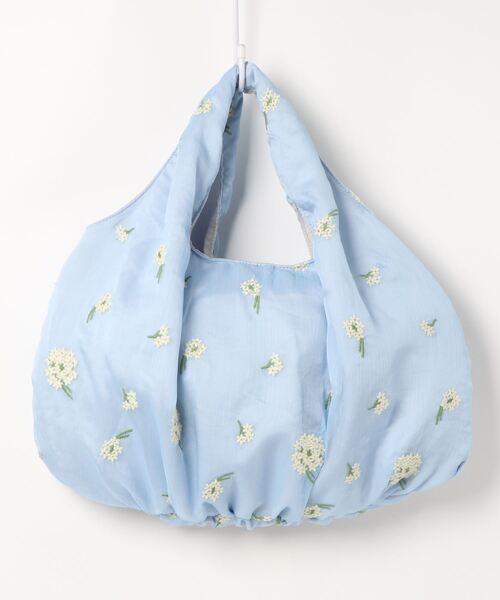 ehka sopo（エヘカソポ）の「花刺繍シアートート（トートバッグ・レディース・ブルー/ベージュ・ﾌﾘ-）」の4枚目の写真