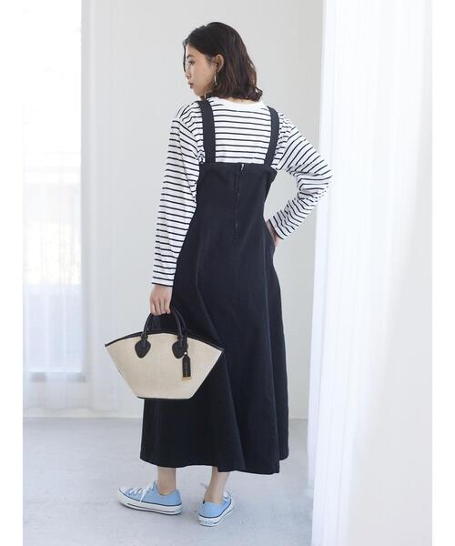 Sugar spoon（シュガースプーン）の「・SUGAR SPOON ツイルフレアジャンスカ＊（ジャンパースカート・レディース・ブラック/アイボリー/ライトカーキ・FREE）」の8枚目の写真