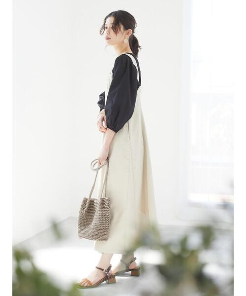 Sugar spoon（シュガースプーン）の「・SUGAR SPOON ツイルフレアジャンスカ＊（ジャンパースカート・レディース・ブラック/アイボリー/ライトカーキ・FREE）」の11枚目の写真