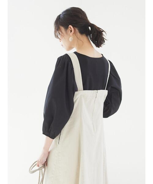 Sugar spoon（シュガースプーン）の「・SUGAR SPOON ツイルフレアジャンスカ＊（ジャンパースカート・レディース・ブラック/アイボリー/ライトカーキ・FREE）」の14枚目の写真