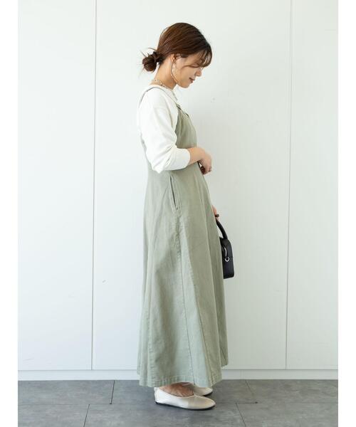 Sugar spoon（シュガースプーン）の「・SUGAR SPOON ツイルフレアジャンスカ＊（ジャンパースカート・レディース・ブラック/アイボリー/ライトカーキ・FREE）」の17枚目の写真